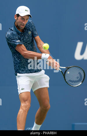 Novak Djokovic (SBR) participent à l'US Open de Tennis 2018. Banque D'Images