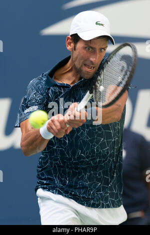 Novak Djokovic (SBR) participent à l'US Open de Tennis 2018. Banque D'Images