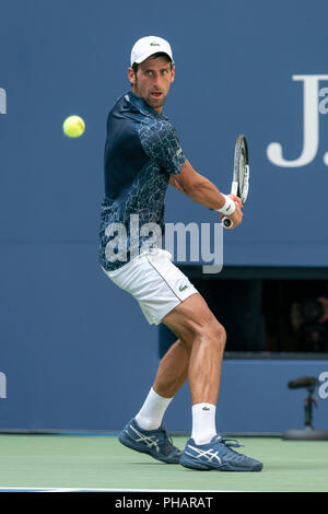 Novak Djokovic (SBR) participent à l'US Open de Tennis 2018. Banque D'Images