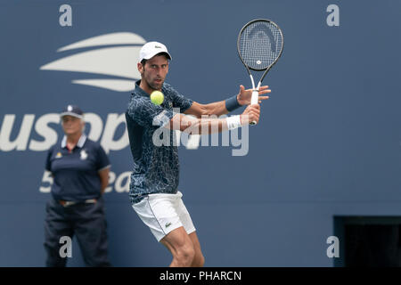 Novak Djokovic (SBR) participent à l'US Open de Tennis 2018. Banque D'Images