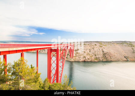 Le pont de Maslenica en Dalmatie, Croatie Banque D'Images