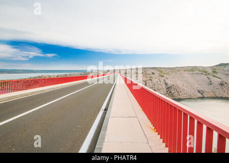 Le pont de Maslenica en Dalmatie, Croatie Banque D'Images