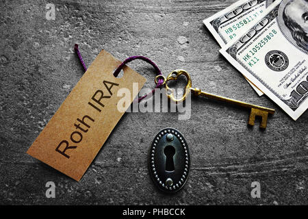 Roth IRA Key tag et paiement Banque D'Images