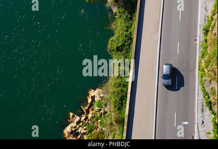 Vue aérienne de la route côtière Banque D'Images