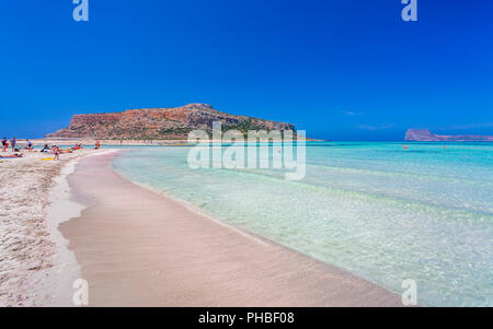 La baie de Balos Beach, péninsule de Gramvousa, Crète, îles grecques, Grèce, Europe Banque D'Images