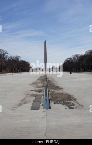 Lincoln Memorial Reflecting Pool sans eau Banque D'Images