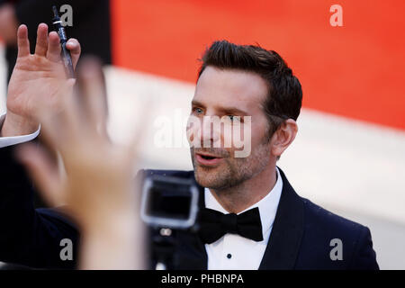 Venise - 31 août : Bradley Cooper le 31 août 2018 à Venise, Italie.(Par Mark Cape/Insidefoto) Banque D'Images