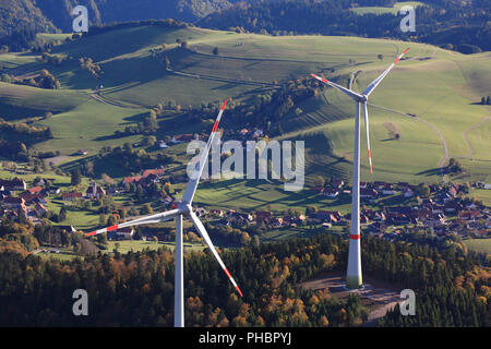 Gersbach, éoliennes dans le parc éolien de Rohrenkopf Banque D'Images