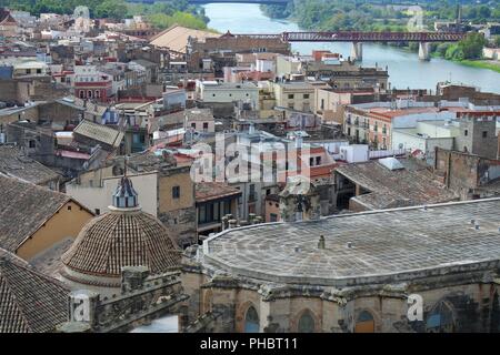 Tortosa, vue sur la cathédrale de l'Ebre Banque D'Images