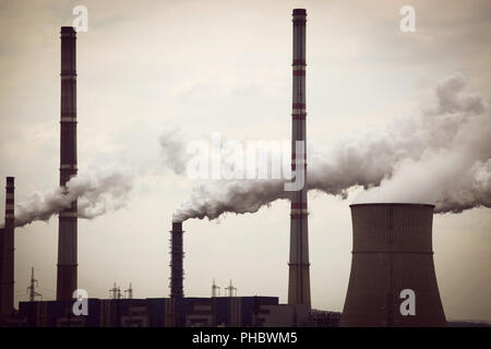 Tuyau industriel atmosphère polluantes Banque D'Images