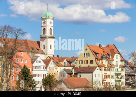 Stadtamhof, vieille ville de Ratisbonne, classée au Patrimoine Mondial de l'UNESCO, Bavaria, Germany, Europe Banque D'Images