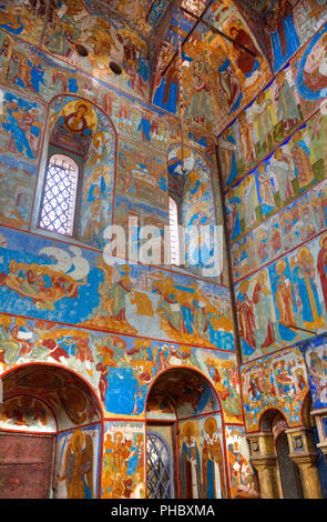 Fresques, Saint Jean le Théologien's Gate Église, Kremlin, Rostov Veliky, anneau d'or, de l'Oblast de Iaroslavl, en Russie, en Europe Banque D'Images