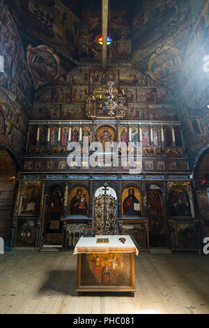 De magnifiques peintures dans l'église Saint-Georges en bois, UNESCO World Heritage Site, Drohobycz, Ukraine, Europe Banque D'Images