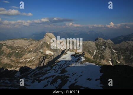 In et Le Mont Altmann vu de la montagne De Santis. Banque D'Images