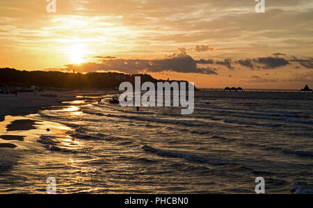 Plage d'Ahlbeck, Usedom Banque D'Images