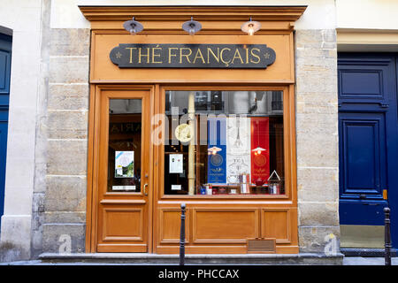 Boutique de thé Mariage Frères dans la Rue du Bourg Tibourg dans le Marais à Paris Banque D'Images