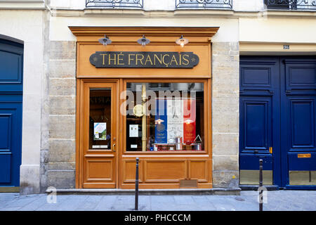Boutique de thé Mariage Frères dans la Rue du Bourg Tibourg dans le Marais à Paris Banque D'Images