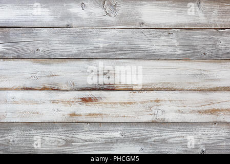 Récupérer les planches de bois peintes en blanc patiné Banque D'Images