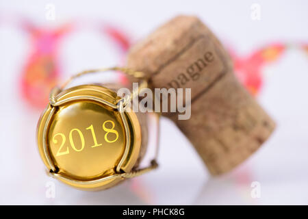 Bouchon de champagne à silvester partie 2018 Banque D'Images