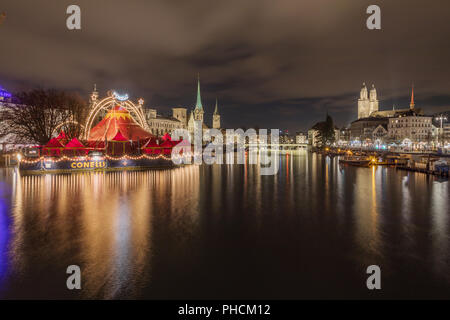 ZURICH, SUISSE, VILLE DE NOËL Banque D'Images