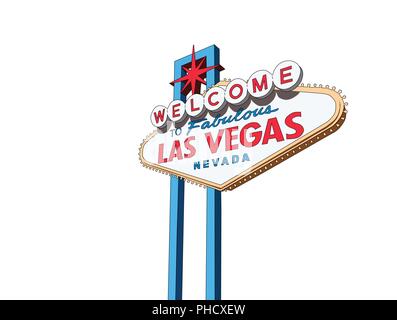 Bienvenue à Las Vegas sign vector illustration d'isolement. Illustration de Vecteur