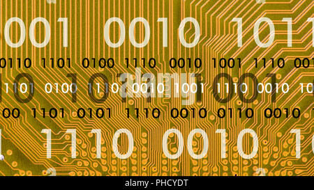 Code binaire de l'ordinateur de bord Banque D'Images