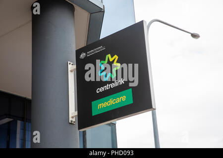 L'assurance-maladie et les bureaux du Commonwealth de Centrelink à Parramatta, Sydney, Australie de l'Ouest Banque D'Images