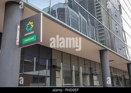 L'assurance-maladie et les bureaux du Commonwealth de Centrelink à Parramatta, Sydney, Australie de l'Ouest Banque D'Images