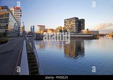 Port des Médias, Düsseldorf, Rhénanie-du-Nord - Westphalie, Allemagne, Europe, Banque D'Images
