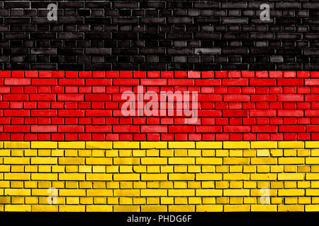 Pavillon de l'Allemagne a peint sur mur de brique Banque D'Images