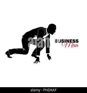 Homme d'affaires, Manager. Un homme dans un costume d'affaires. Businessman at low start Illustration de Vecteur