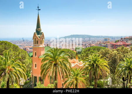 Musée d'Antoni Gaudi dans le parc Guell Banque D'Images