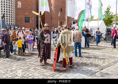 Re romain faite à Zülpich - 26 août 2018 - Zülpich, North Rhine Westphalia, NRW, Allemagne, Europe - pour célébrer le 10e anniversaire de la Banque D'Images