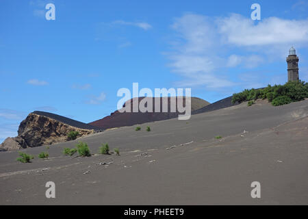 Volcan Capelinhos dans l'île de Faial, Açores, Portugal Banque D'Images