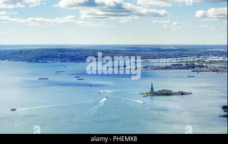 Vue panoramique de la baie de New York Banque D'Images