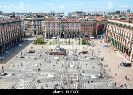 Vue aérienne de square à Milan Banque D'Images