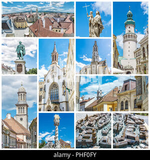 Meilleur de la ville de Sopron en Hongrie, l'Europe. Collage d'images de voyage. Banque D'Images