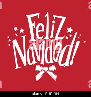 Vector tient un joyeux Noël en espagnol. Feliz Navidad ! Illustration de Vecteur