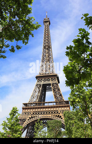 La tour Eiffel dans l'étreinte de la nature Banque D'Images