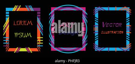 Châssis Vector Art graphique pour les personnes branchées . châssis dynamique élégante fond noir . élément pour concevoir des cartes de visite, des invitations, des cartes-cadeaux Illustration de Vecteur