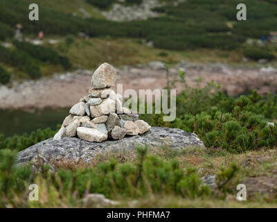 Pyramides de pierre dans les Hautes Tatras. Skalnate Pleso dans les Hautes Tatras, en Slovaquie Banque D'Images