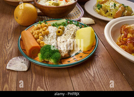 Bacalhau portugais com todos Banque D'Images