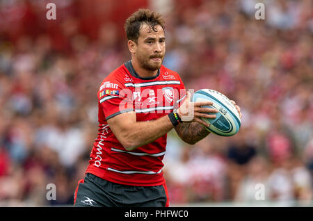 Gloucester Rugby's Danny Cipriani au cours de la Premiership Gallagher match au stade Kingsholm, Gloucester. Banque D'Images