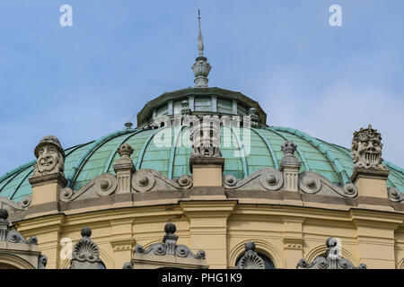 Théâtre Juliusz Słowacki (Teatr im. Gen. sikorskiego 12 Słowackiego) Détail de la décoration, Cracovie, Pologne Banque D'Images