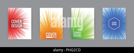 Jeu de modèle de conception de l'arrière-plan de couverture illustration vectorielle. Splash de couleur rouge, jaune, vert et bleu. Illustration de Vecteur