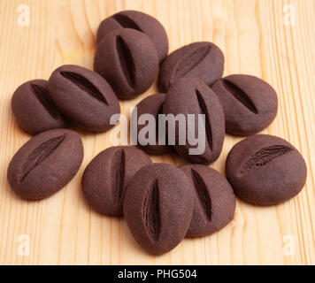 Forme des grains de café au chocolat Banque D'Images