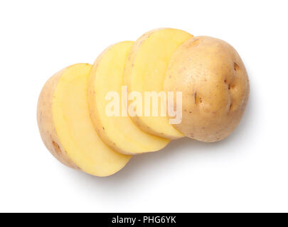 Pomme de terre Isolé sur fond blanc Banque D'Images