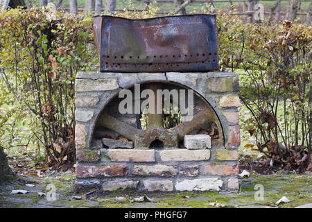 Reto vintage brazier barbecue Banque D'Images