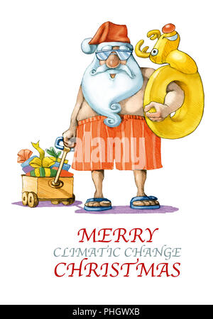 Saint dans swimsweet funny cartoon Banque D'Images