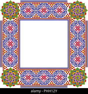 Cadre photo carré mandalas simple Banque D'Images